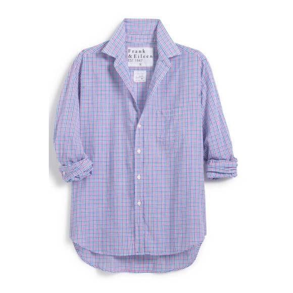 Eileen Button Up - Light Blue Check